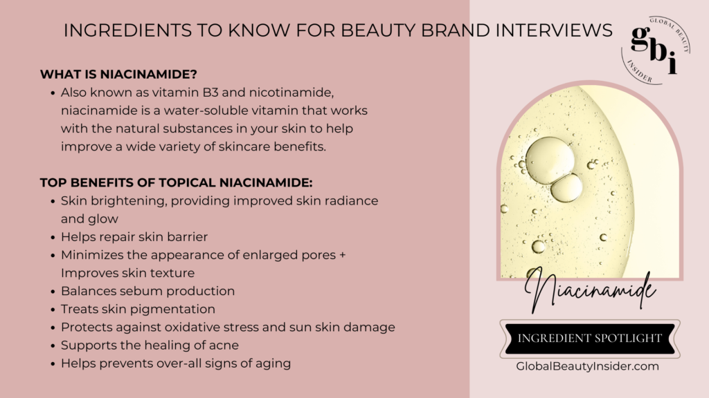 Niacinamide Ingredient Story for Beauty Brand Interview