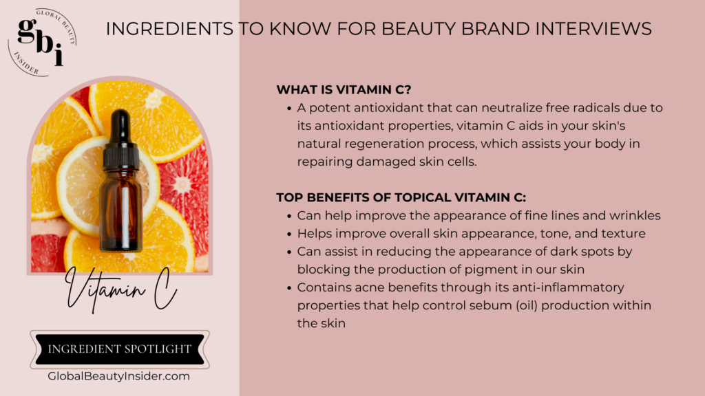 Vitamin C Ingredient Story for Beauty Brand Interview